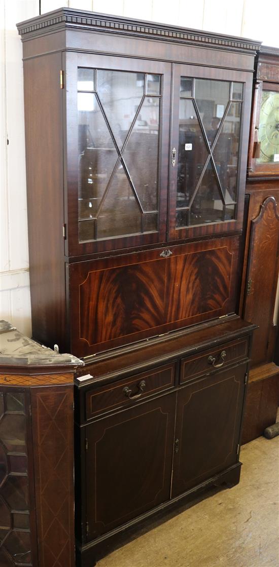 Mahogany glazed bookcase